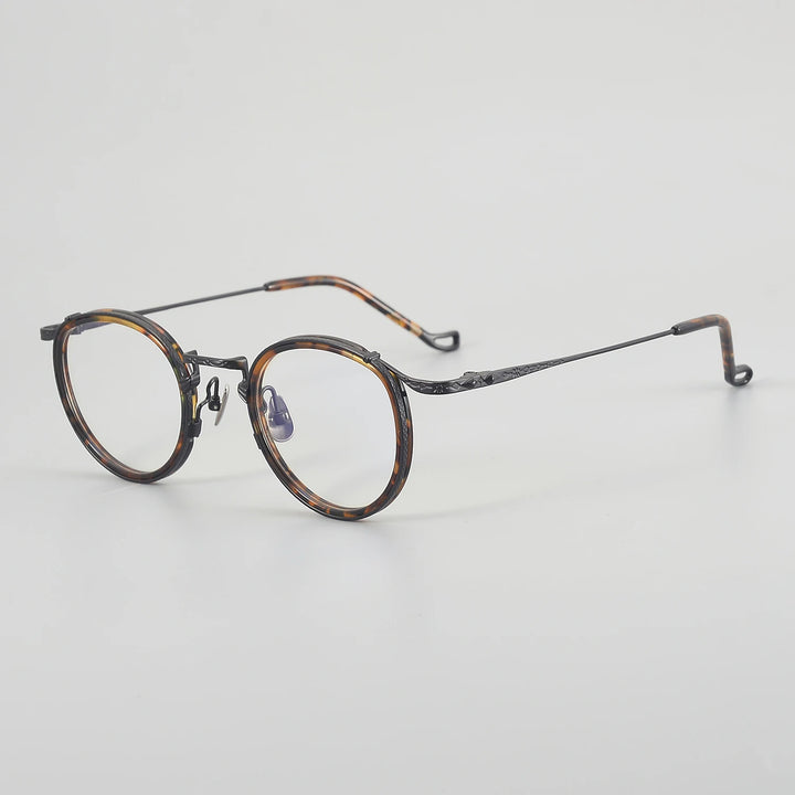 Muzz Unisex Full Rim Oval Round Titanium Acetate Eyeglasses 45013