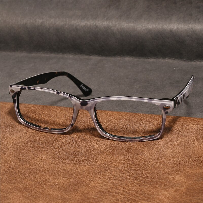 Cubojue Unisex Full Rim Square Tr 90 Titanium Myopic Reading Glasses 07131m Reading Glasses Cubojue   