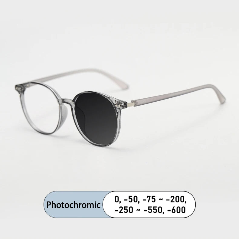 Kocolior Women's Full Rim Round Tr 90 Alloy Photochromic Reading Glasses 38055