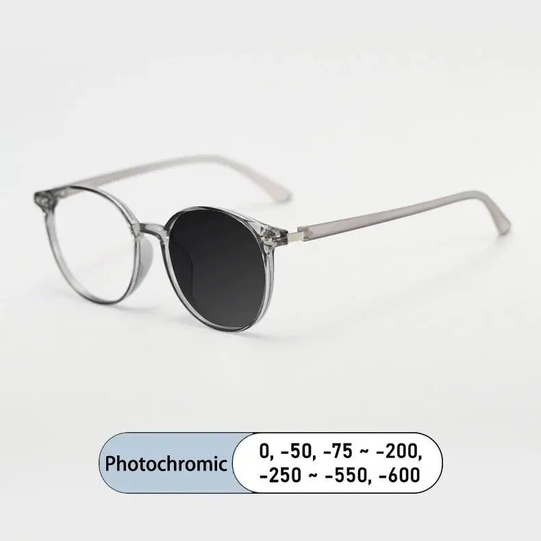 Kocolior Women's Full Rim Round Tr 90 Alloy Photochromic Reading Glasses 38055.