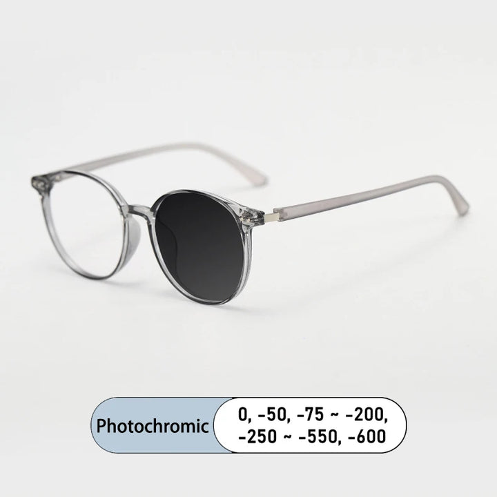 Kocolior Women's Full Rim Round Tr 90 Alloy Photochromic Reading Glasses 38055