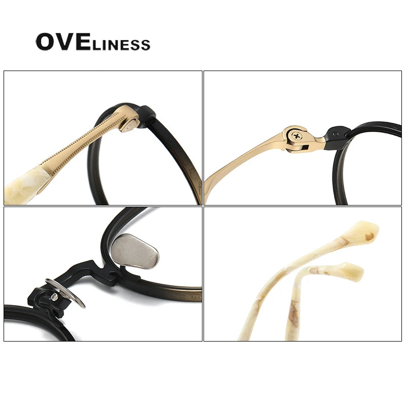 Oveliness Unisex Full Rim Round Titanium Eyeglasses O80867 Full Rim Oveliness   