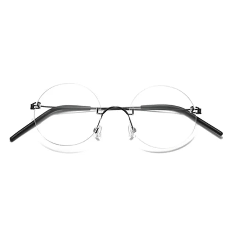 Aimee Unisex Rimless Round Screwless Titanium Eyeglasses 1356 Rimless Aimee   