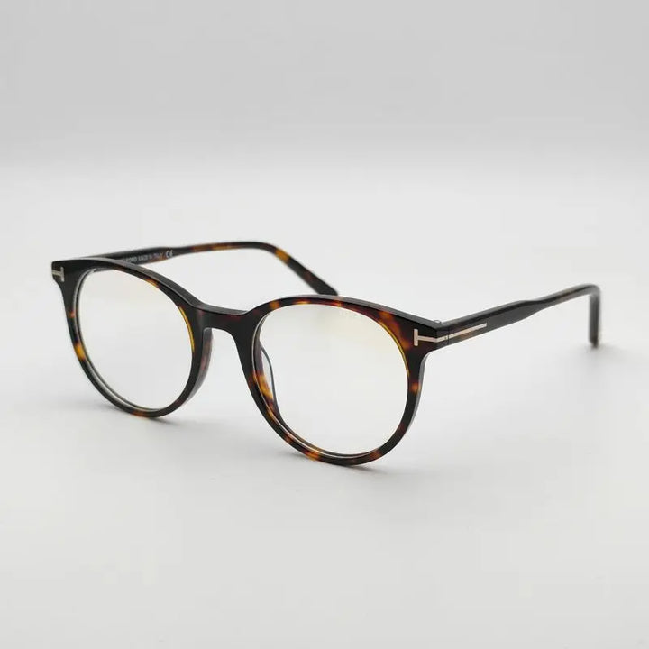 Yimaruili Unisex Full Rim Round Acetate Eyeglasses 5695 Full Rim Yimaruili Eyeglasses Tortoiseshell  