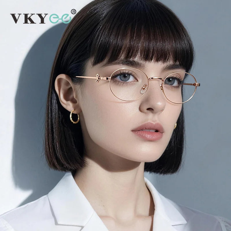 Vicky Women's Full Rim Geometric Oval Blue Light Prescription Eyeglasses LS503 - view 2