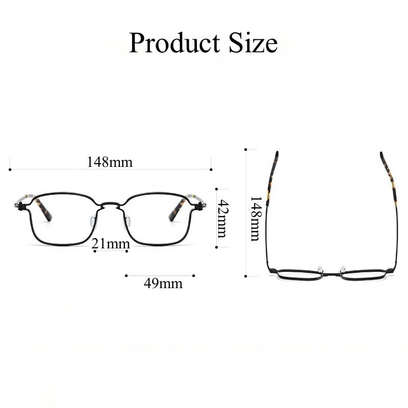 Yimaruili Unisex Full Rim Square Titanium Eyeglasses 5898 Full Rim Yimaruili Eyeglasses