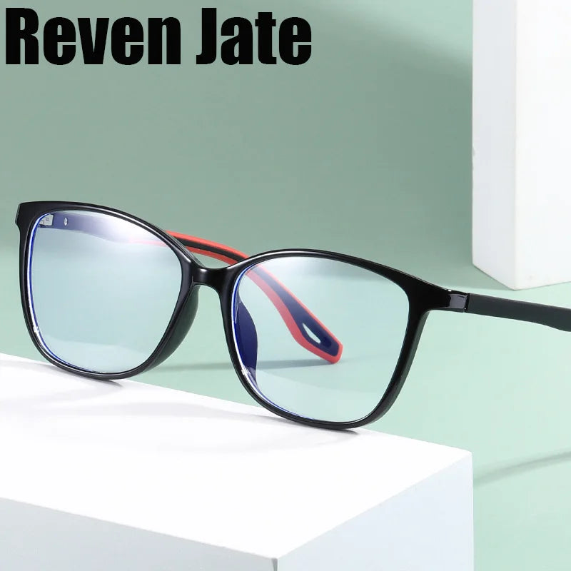 Reven Jate  Unisex Full Rim Square Plastic Eyeglasses 81312 Full Rim Reven Jate   