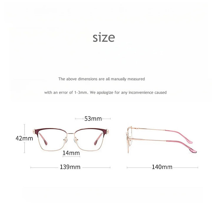 KatKani Women's Full Rim Square Alloy Acetate Eyeglasses Js8612 Full Rim KatKani Eyeglasses   