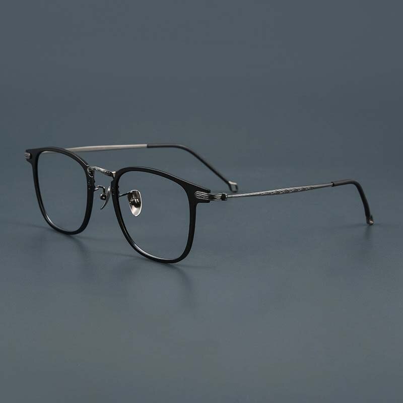 CCspace Unisex Full Rim Square Titanium Alloy Eyeglasses 55919 Full Rim CCspace BlackGunColor China 