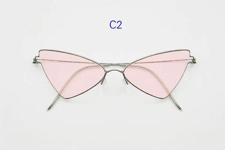 Yuujo Women's Full Rim Cat Eye Stainless Steel Polarized Sunglasses 6340 Sunglasses Yujo C2 China 