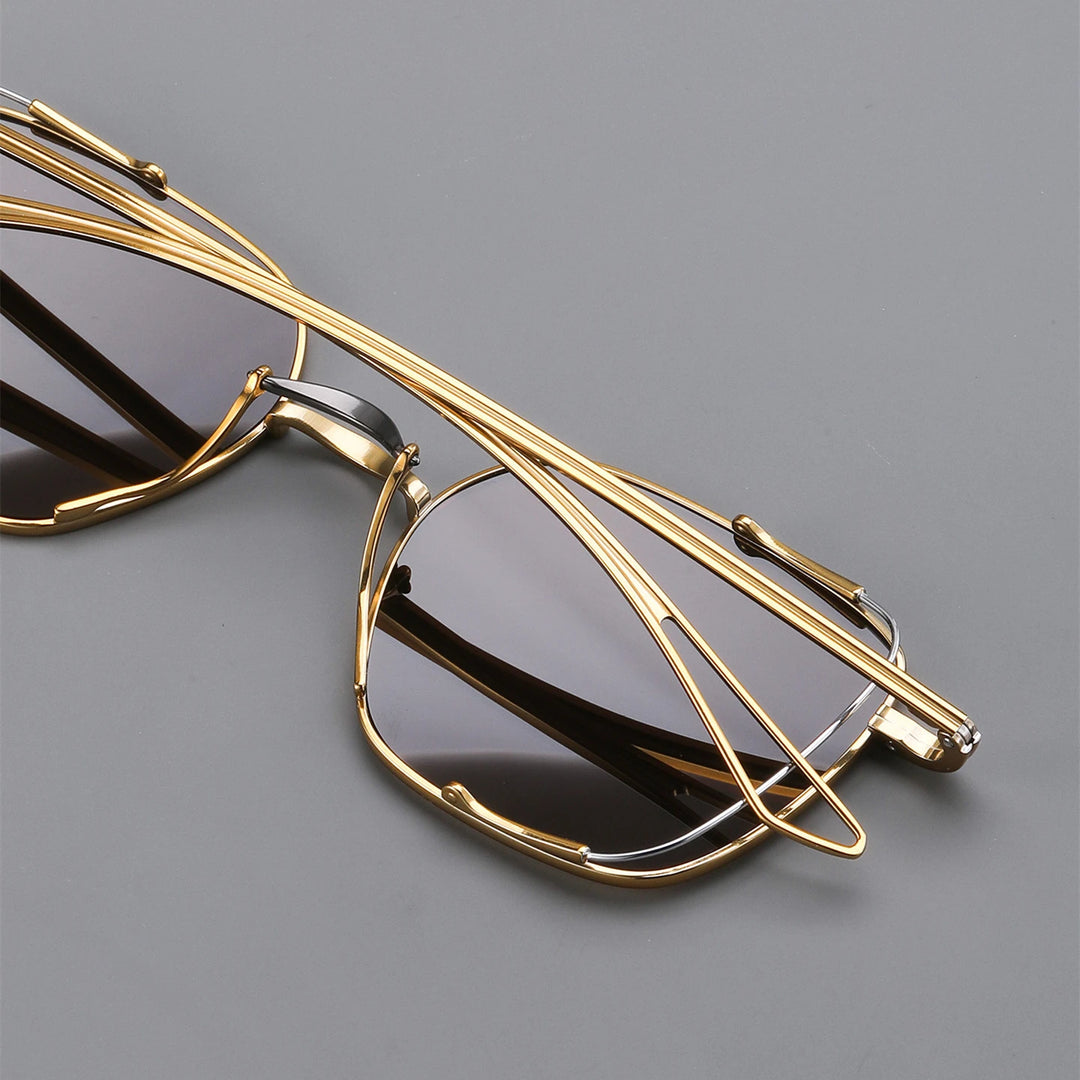 Black Mask Men Full Rim Square Titanium Polarized Sunglasses BM-D124S
