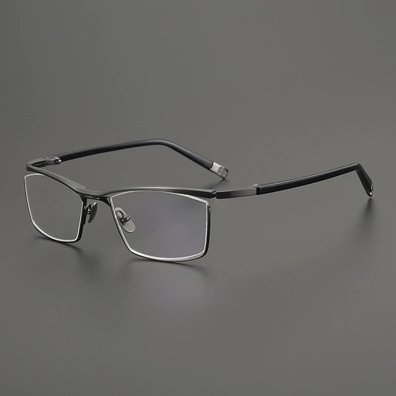 Gatenac Unisex Semi Rim Square Brow Line Titanium Eyeglasses Gxyj2663
