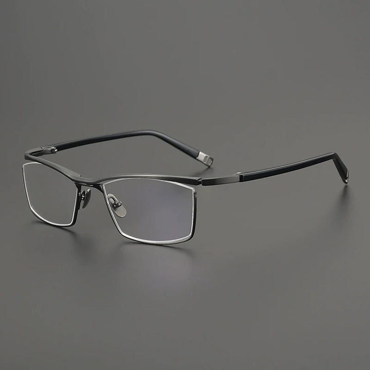 Gatenac Unisex Semi Rim Square Brow Line Titanium Eyeglasses Gxyj2663
