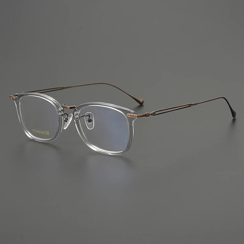 Nobler Unisex Full Rim Big Square Acetate Titanium Eyeglasses 98003