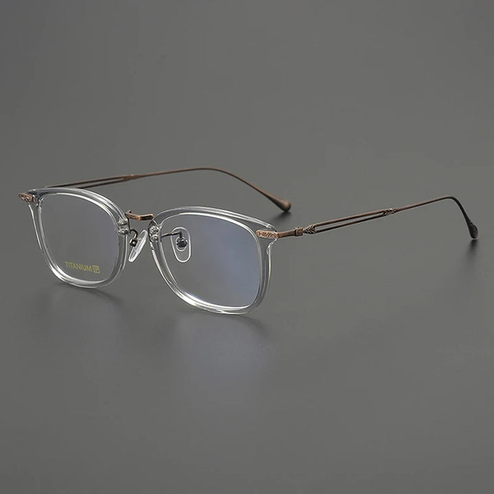 Nobler Unisex Full Rim Big Square Acetate Titanium Eyeglasses 98003