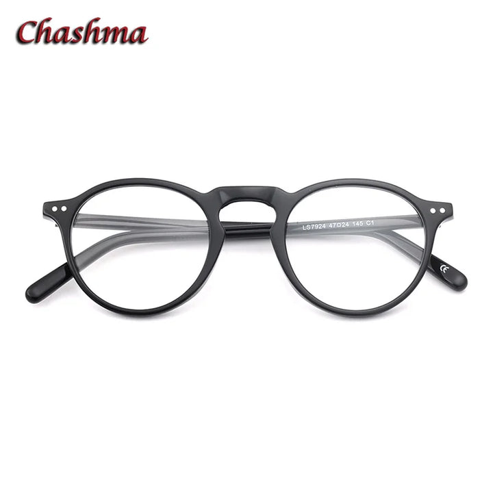 Chashma Ochki Women's Full Rim Round Acetate Alloy Eyeglasses 37924