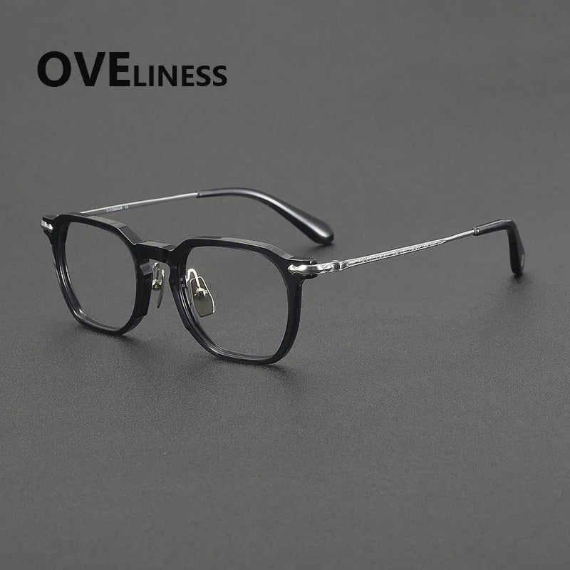 Oveliness Unisex Full Rim Square Titanium Acetate Eyeglasses 322146