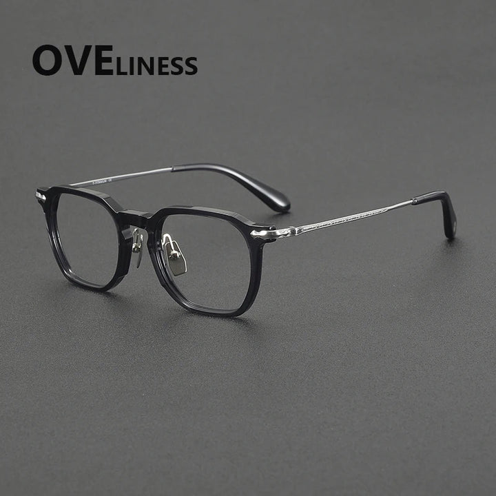Oveliness Unisex Full Rim Square Titanium Acetate Eyeglasses 322146