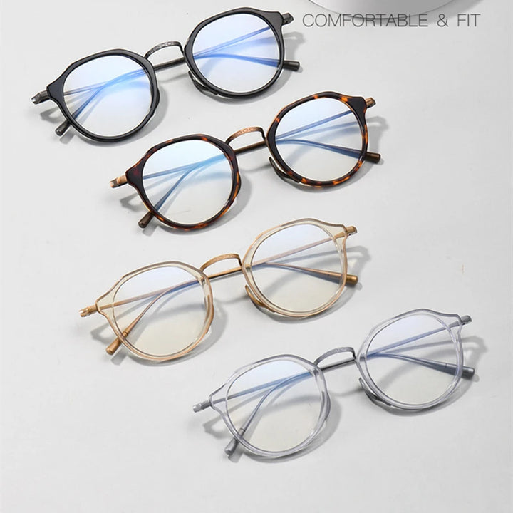 Black Mask Unisex Full Rim Round Titanium Eyeglasses BM-KM1113
