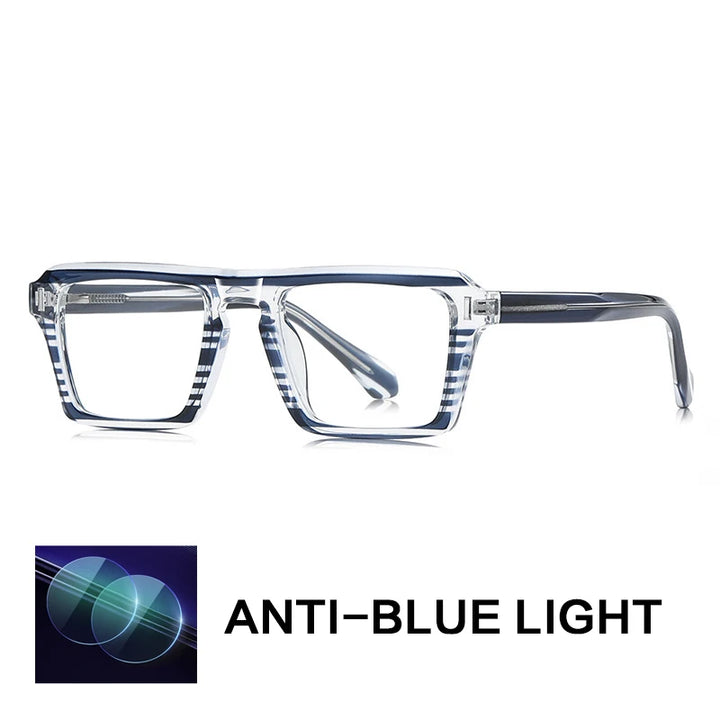 Gatenac Unisex Full Rim Square Tr 90 Titanium Reading Glasses Gxy2049