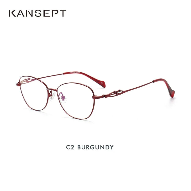 Kansept Women's Full Rim Round Square Alloy Eyeglasses 50028 Full Rim Kansept 50028C2 CHINA 