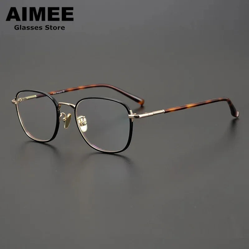 Aimee Women's Full Rim Square Titanium Acetate Eyeglasses 92214 Full Rim Aimee