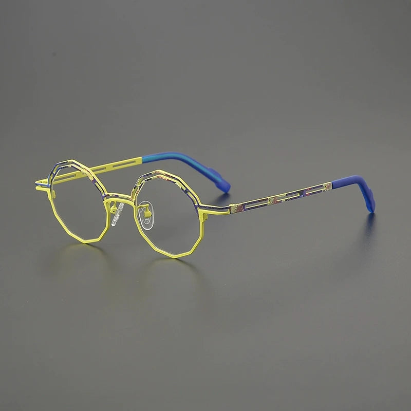 Gatenac Women's Full Rim Polygon Round Titanium Eyeglasses G85888