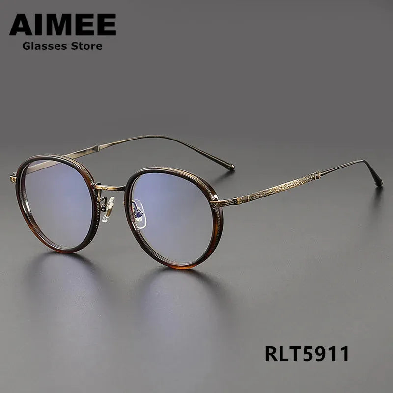 Aimee Unisex Full Rim Oval Round Titanium Acetate Eyeglasses 5911 Full Rim Aimee   