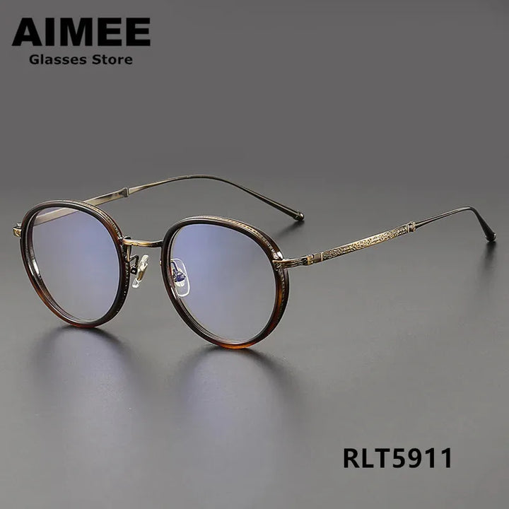 Aimee Unisex Full Rim Oval Round Titanium Acetate Eyeglasses 5911 Full Rim Aimee   