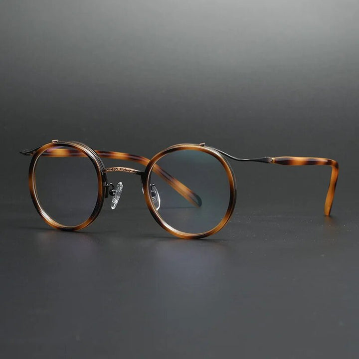 Cubojue Unisex Full Rim Round Tr 90 Titanium Reading Glasses 20G Reading Glasses Cubojue amber no function lens 0 