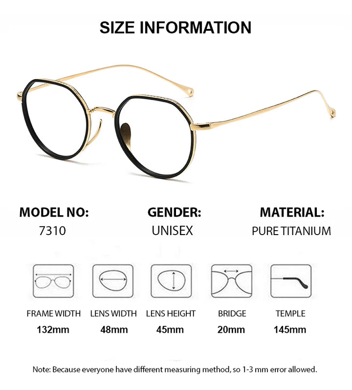 Chashma Ottica Women's Full Rim Flat Top Round Titanium Acetate Eyeglasses 417310