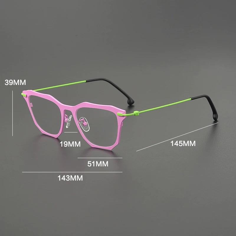 Gatenac Unisex Full Rim Square Brow Line Titanium Eyeglasses G85838