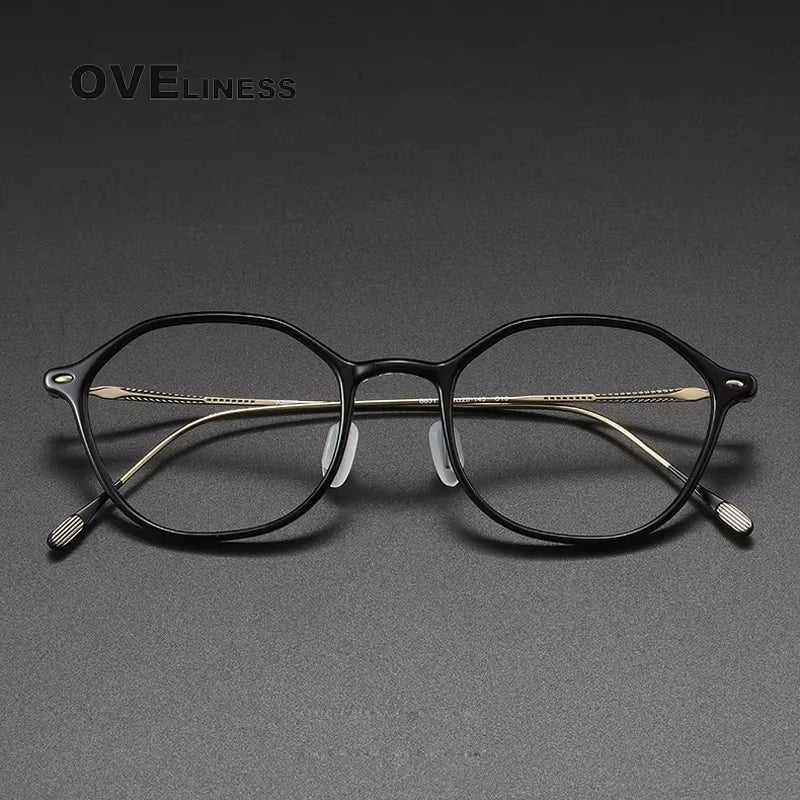 Oveliness Women's Full Rim Oval Square Titanium Acetate Eyeglasses 4651 Full Rim Oveliness   