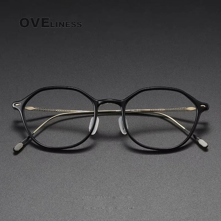 Oveliness Women's Full Rim Oval Square Titanium Acetate Eyeglasses 4651 Full Rim Oveliness   