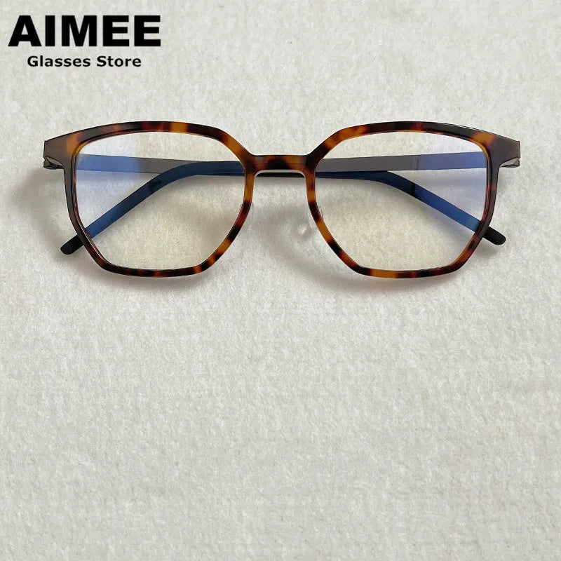 Aimee Unisex Full Rim Square Titanium Acetate Eyeglasses 81055