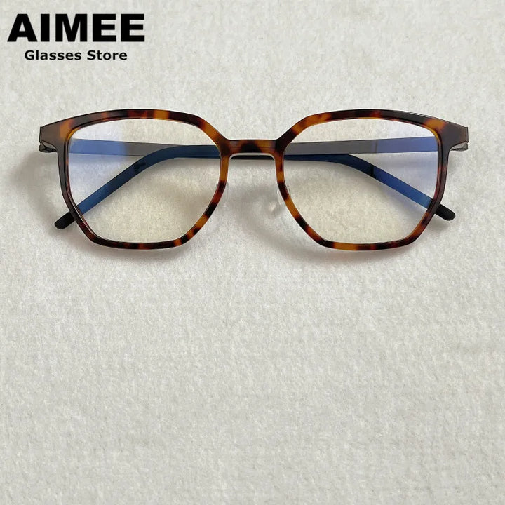 Aimee Unisex Full Rim Square Titanium Acetate Eyeglasses 81055