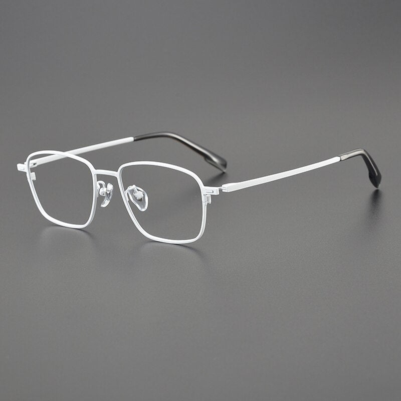 Gatenac Unisex Full Rim Square Titanium Eyeglasses Gxyj1117 Full Rim Gatenac White  