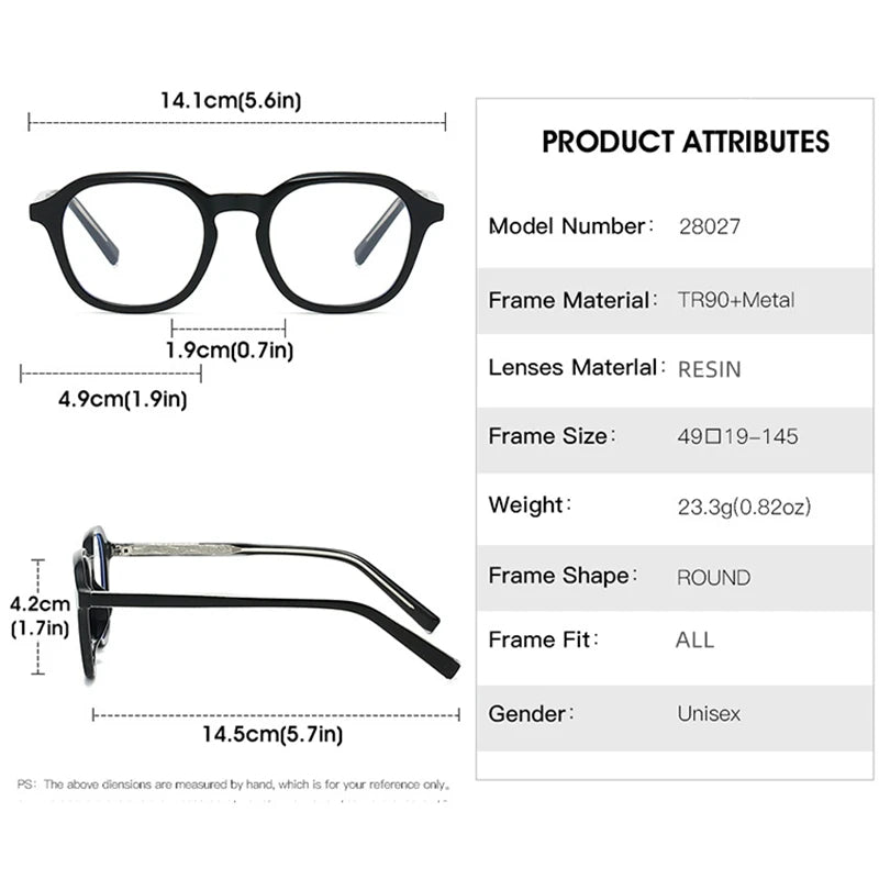Kocolior Women's Full Rim Square Tr 90 Photochromic Reading Glasses 28027