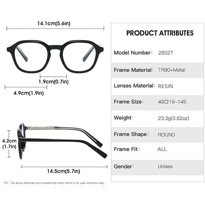 Kocolior Women's Full Rim Square Tr 90 Photochromic Reading Glasses 28027