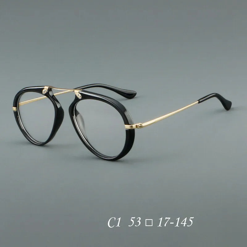 CCspace Unisex Full Rim Oval Double Bridge Tr 90 Alloy Reading Glasses 312028