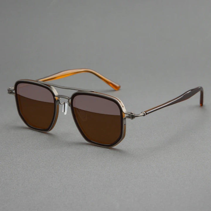 Blackmask Unisex Full Rim Square Titanium Polarized Sunglasses BM-5876S