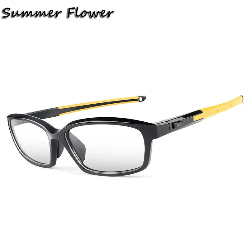 Summer Flower Men's Full Rim Square Tr 90 Titanium Eyeglasses 611018