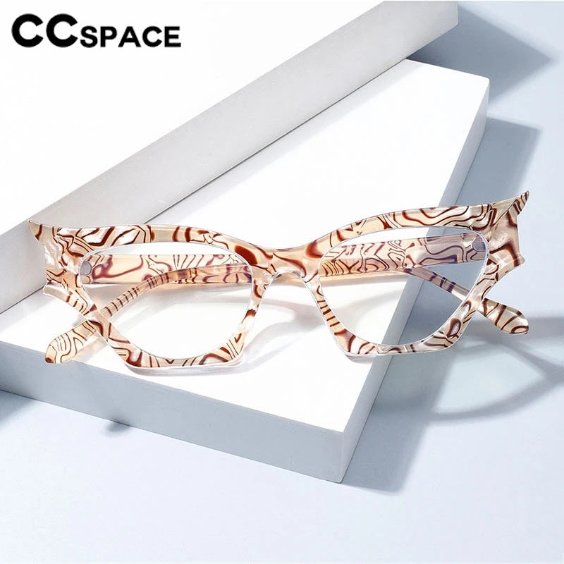 CCspace Women's Full Rim Oval Cat Eye Polycarbonate Eyeglasses 300887 Full Rim CCSpace   