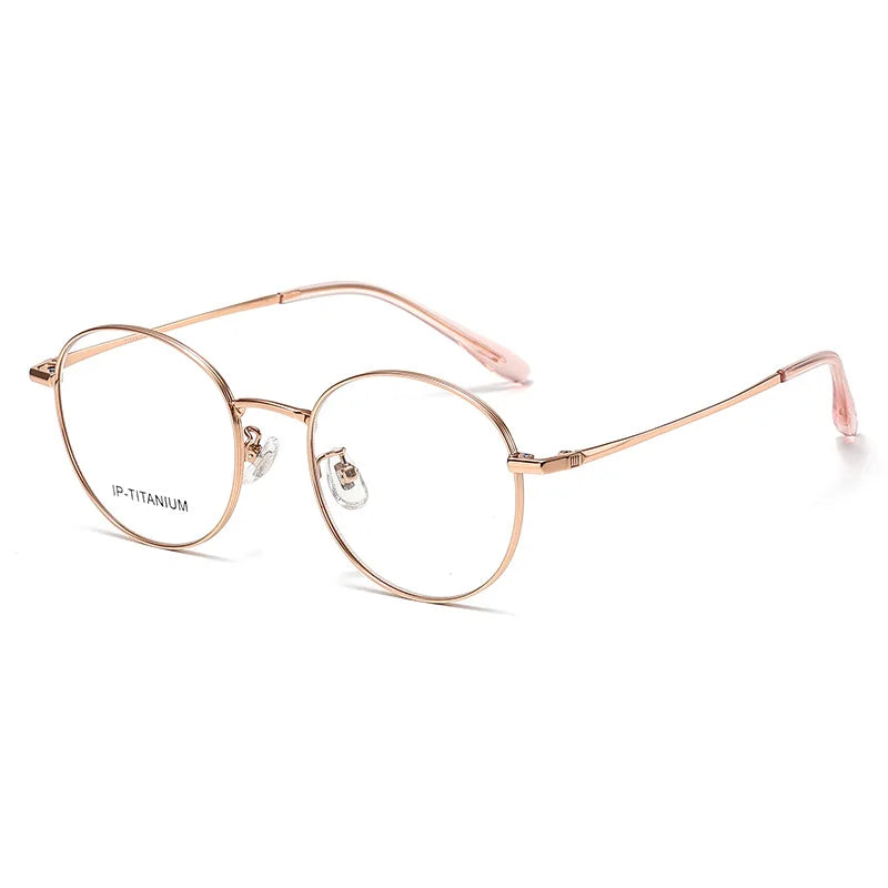 Yimaruili Women's Full Rim Oval Round Titanium Eyeglasses 398570