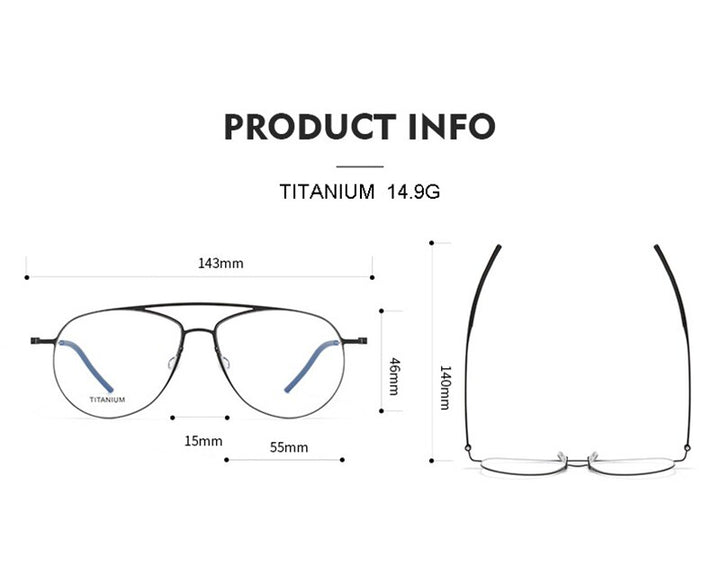 Aissuarvey Men's Full Rim Round Double Bridge Titanium Eyeglasses 554615 Full Rim Aissuarvey Eyeglasses   