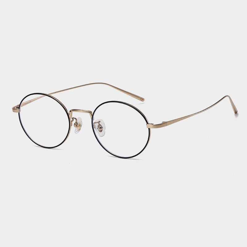 Yimaruili Unisex Full Rim Round Titanium Alloy Eyeglasses 632667