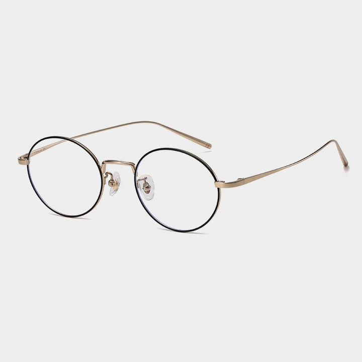 Yimaruili Unisex Full Rim Round Titanium Alloy Eyeglasses 632667