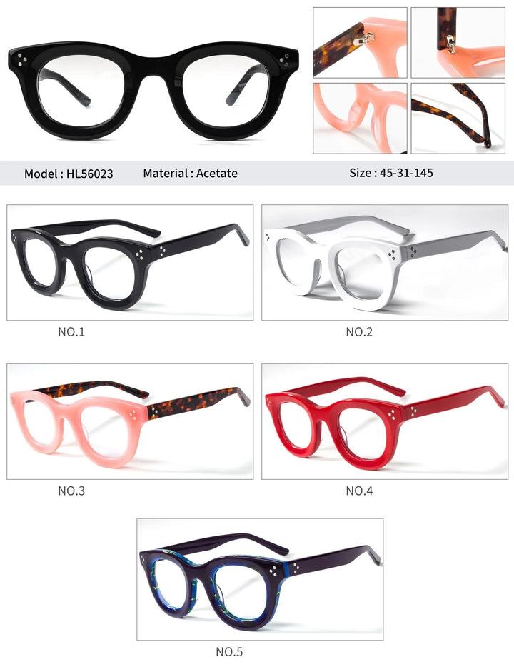 Cubojue Unisex Full Rim Round Plastic Reading Glasses Hl56023 Reading Glasses Cubojue   