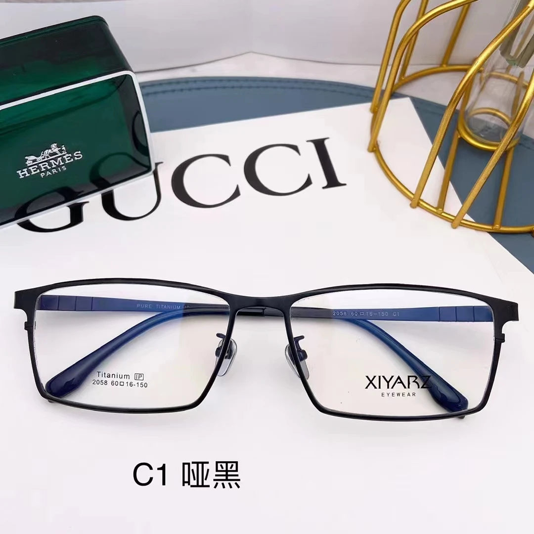 Chashma Men's Full Rim Big Polygon Square Titanium Eyeglasses 20584