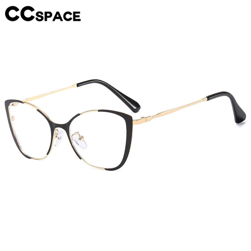 CCspace Women's Full Rim Square Cat Eye Alloy Eyeglasses 56802 Full Rim CCspace   